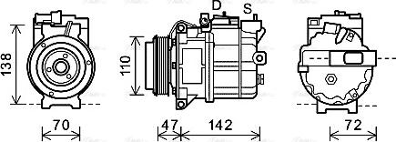 Ava Quality Cooling AUK208 - Компрессор кондиционера autosila-amz.com