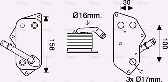 Ava Quality Cooling BW3558 - Масляный радиатор, двигательное масло autosila-amz.com