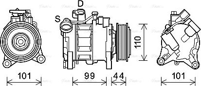 Ava Quality Cooling BWAK498 - Компрессор кондиционера autosila-amz.com