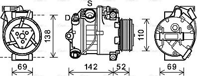 Ava Quality Cooling BWAK442 - Компрессор кондиционера autosila-amz.com