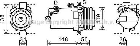 Ava Quality Cooling BWK408 - Компрессор кондиционера autosila-amz.com