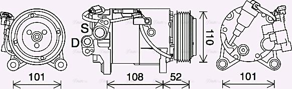 Ava Quality Cooling BWAK567 - Компрессор кондиционера autosila-amz.com