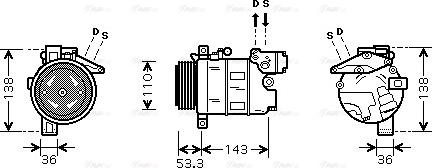 Ava Quality Cooling BWAK321 - Компрессор кондиционера autosila-amz.com