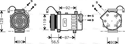 Ava Quality Cooling CNAK207 - Компрессор кондиционера autosila-amz.com