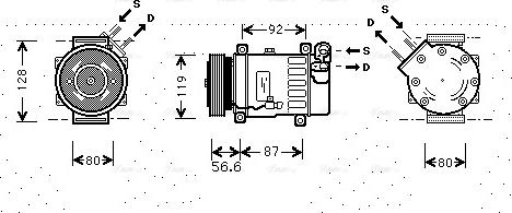 Ava Quality Cooling CNAK238 - Компрессор кондиционера autosila-amz.com