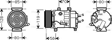 Ava Quality Cooling CN K256 - Компрессор кондиционера autosila-amz.com