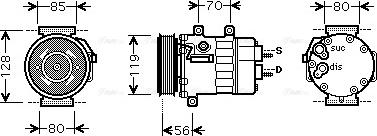 Ava Quality Cooling CN K253 - Компрессор кондиционера autosila-amz.com