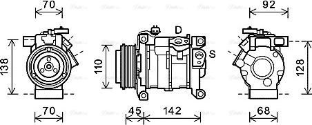 Ava Quality Cooling CRAK128 - Компрессор кондиционера autosila-amz.com