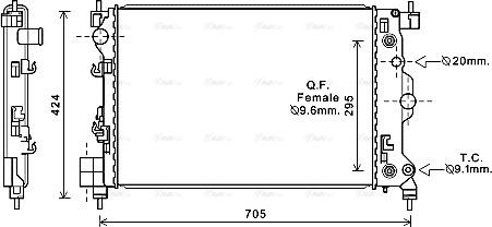 Ava Quality Cooling CTA2044 - Радиатор, охлаждение двигателя autosila-amz.com