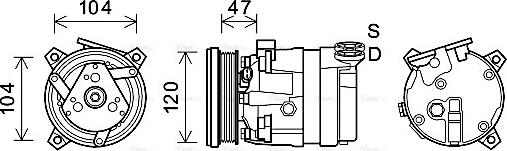 Ava Quality Cooling CTAK054 - Компрессор кондиционера autosila-amz.com