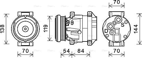 Ava Quality Cooling CTAK055 - Компрессор кондиционера autosila-amz.com