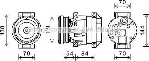 Ava Quality Cooling CTK055 - Компрессор кондиционера autosila-amz.com