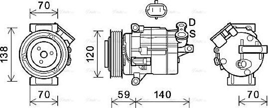 Ava Quality Cooling CTK065 - Компрессор кондиционера autosila-amz.com