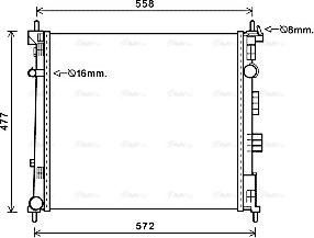 Ava Quality Cooling DN2407 - Радиатор, охлаждение двигателя autosila-amz.com