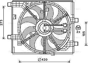 Ava Quality Cooling DN7531 - Вентилятор, охлаждение двигателя autosila-amz.com