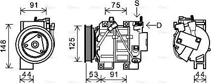 Ava Quality Cooling DNAK335 - Компрессор кондиционера autosila-amz.com