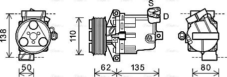 Ava Quality Cooling DNK342 - Компрессор кондиционера autosila-amz.com