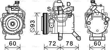 Ava Quality Cooling DUK074 - Компрессор кондиционера autosila-amz.com