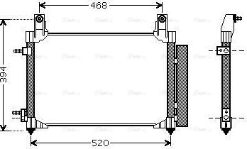 Ava Quality Cooling DW5081D - A/C condenser (with dryer) fits: CHEVROLET MATIZ, SPARK 0.8-1.0LPG 03.05- autosila-amz.com