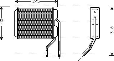 Ava Quality Cooling DWA6026 - Радиатор отопителя Daewoo Espero / Nexia 94- autosila-amz.com