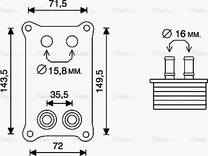 Ava Quality Cooling FD3623 - Масляный радиатор, двигательное масло autosila-amz.com