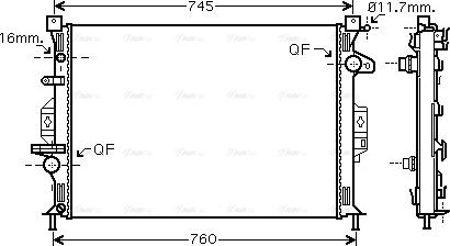 Ava Quality Cooling FDA2425 - Радиатор, охлаждение двигателя autosila-amz.com