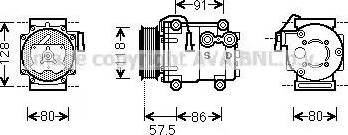 Ava Quality Cooling FDK451 - Компрессор кондиционера autosila-amz.com