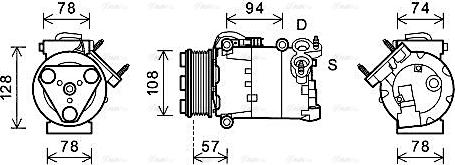 Ava Quality Cooling FDAK482 - Компрессор кондиционера autosila-amz.com