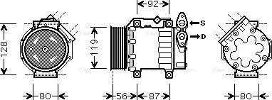 Ava Quality Cooling FDAK431 - Компрессор кондиционера autosila-amz.com