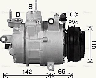 Ava Quality Cooling FDAK670 - Компрессор кондиционера autosila-amz.com