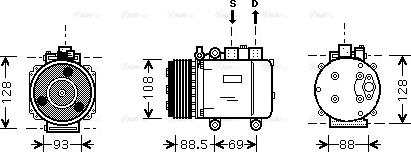 Ava Quality Cooling FDAK174 - Компрессор кондиционера autosila-amz.com