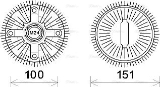 Ava Quality Cooling FDC448 - Сцепление, вентилятор радиатора autosila-amz.com