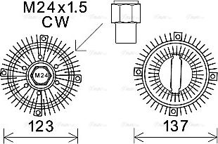 Ava Quality Cooling FDC447 - Сцепление, вентилятор радиатора autosila-amz.com