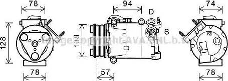 Ava Quality Cooling FDK450 - Компрессор кондиционера autosila-amz.com