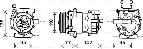 Ava Quality Cooling FDK470 - Компрессор кондиционера autosila-amz.com