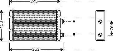 Ava Quality Cooling FTA6220 - Радиатор отопителя Fiat Doblo, Idea, Punto autosila-amz.com