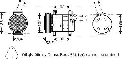 Ava Quality Cooling FTAK088 - Компрессор кондиционера autosila-amz.com