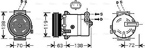 Ava Quality Cooling FTAK334 - Компрессор кондиционера autosila-amz.com