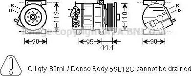 Ava Quality Cooling FTK457 - Компрессор кондиционера autosila-amz.com