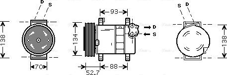 Ava Quality Cooling FT K088 - Компрессор кондиционера autosila-amz.com