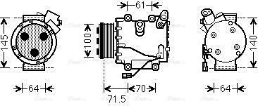 Ava Quality Cooling HDAK235 - Компрессор кондиционера autosila-amz.com