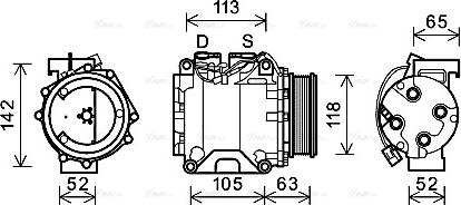 Ava Quality Cooling HDAK238 - Компрессор кондиционера autosila-amz.com