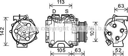 Ava Quality Cooling HDK237 - Компрессор кондиционера autosila-amz.com