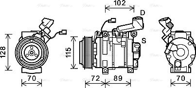 Ava Quality Cooling HDK270 - Компрессор кондиционера autosila-amz.com