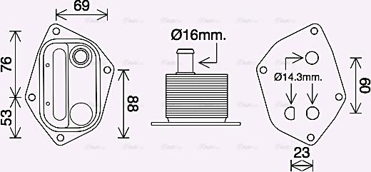 Ava Quality Cooling HY3459 - Масляный радиатор, двигательное масло autosila-amz.com