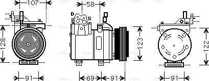 Ava Quality Cooling HYAK161 - Компрессор кондиционера autosila-amz.com