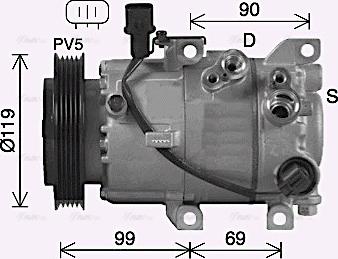 Ava Quality Cooling HYK487 - Компрессор кондиционера autosila-amz.com