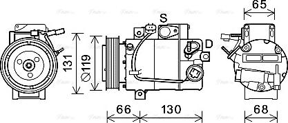 Ava Quality Cooling HYK340 - Компрессор кондиционера autosila-amz.com