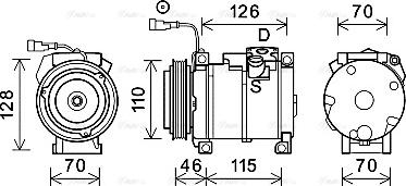 Ava Quality Cooling IVK135 - Компрессор кондиционера autosila-amz.com