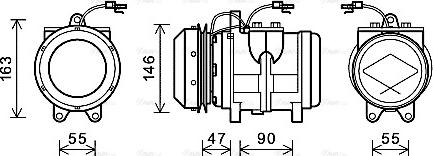 Ava Quality Cooling JDAK017 - Компрессор кондиционера autosila-amz.com